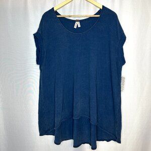 Boho Hippy NWT We the Free M & M Scoop Neck Soft Tunic Top Ink Blue, Medium